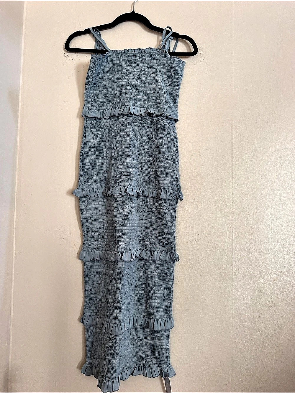 CUPSHE Maxi Tiered Dress in Blue Size Small NWT